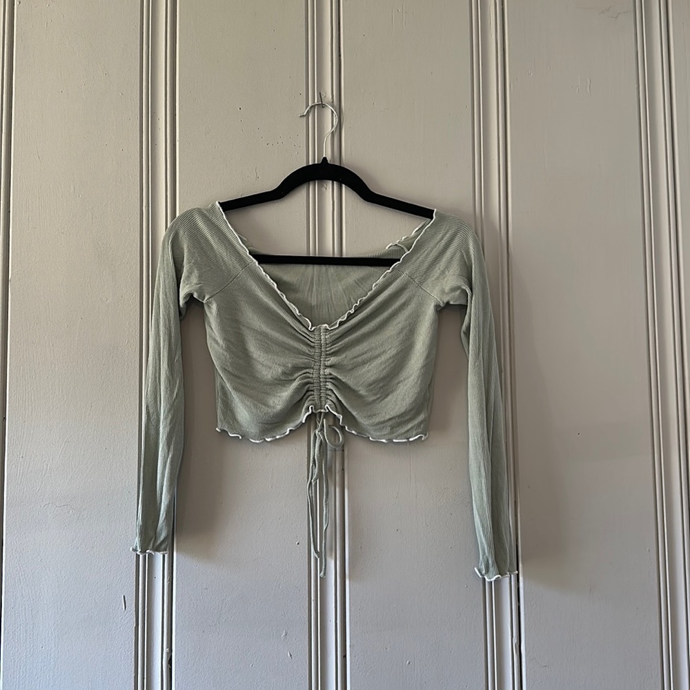 Callipygian Off the Shoulder Front Tie Shirt